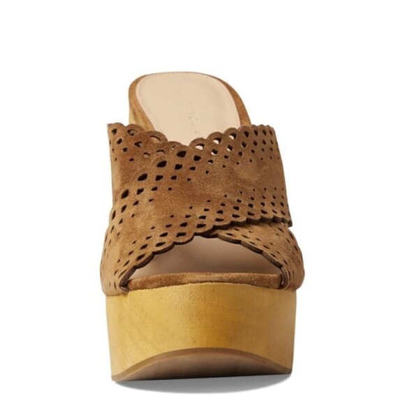 Veronica Beard 'Gaynor' Scalloped Suede Platform Sandals, Hazelwood - Picture 3 of 5